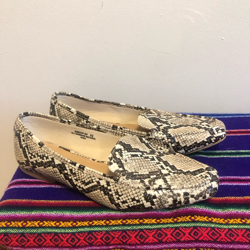 Faux Snakeskin Loafers
